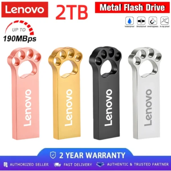 Lenovo 2tb כונן USB פלאש כונן USB 3.0 pendrives במהירות גבוהה 1tb אולטרה-גדול קיבולת מתכת עמיד למים usb